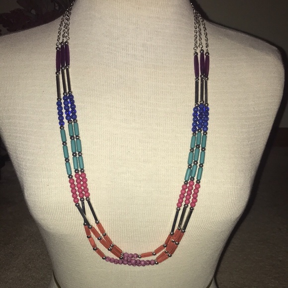 Color Jewelry - New Tri-Strand Necklace- F/N